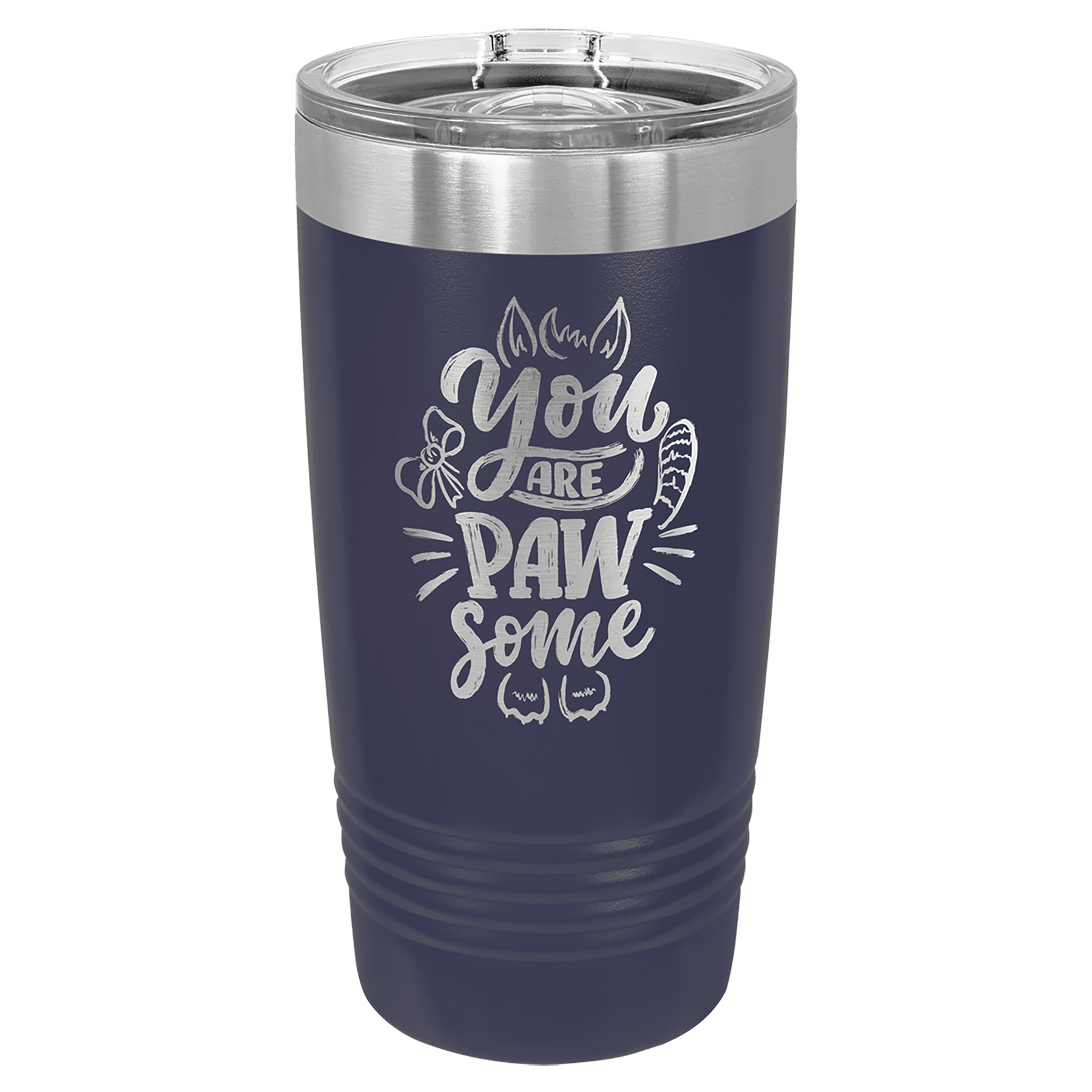 20 oz. Navy Blue Laser Engraved Polar Camel Ringneck Tumblers w/Slider Lid 1