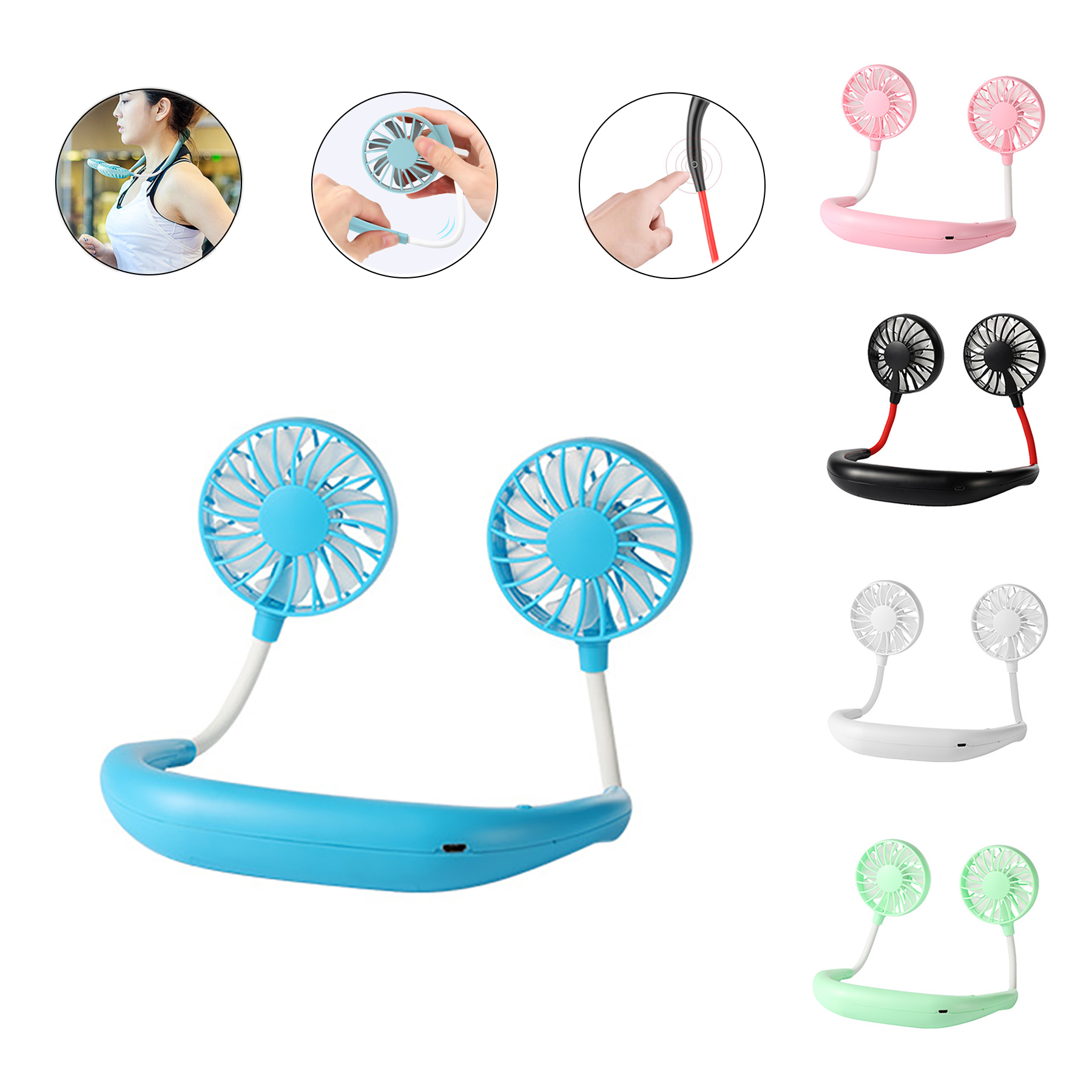 Neck Hanging Style Dual Cooling Fan 2