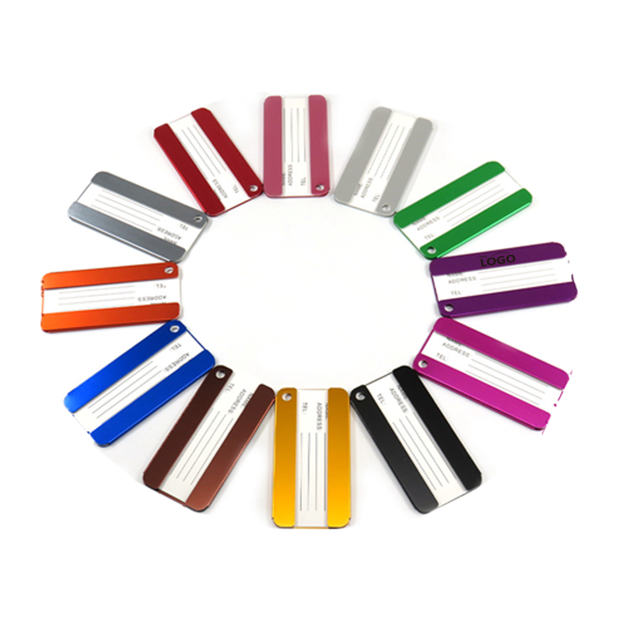 Privacy Luggage Tags with Key Ring - Aluminum Alloy 2
