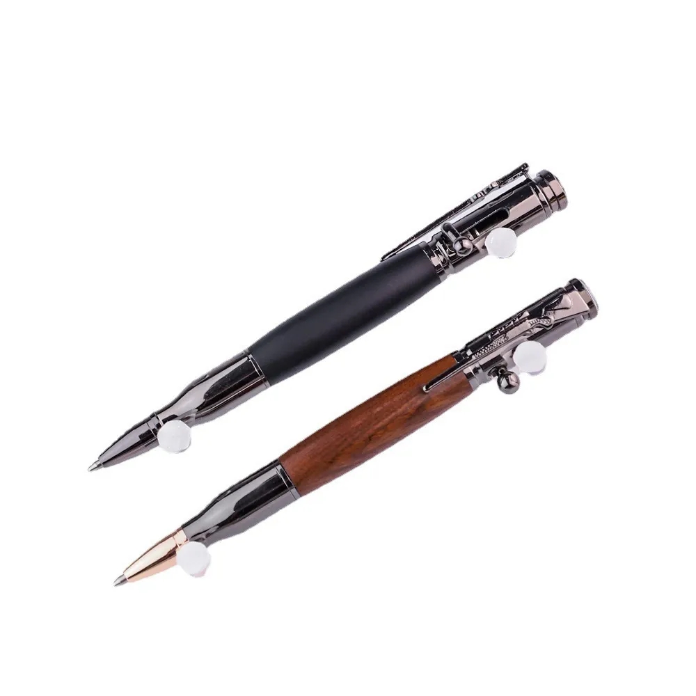 Bolt Action Pen Wood Ballpoint Bullet Shaped 5