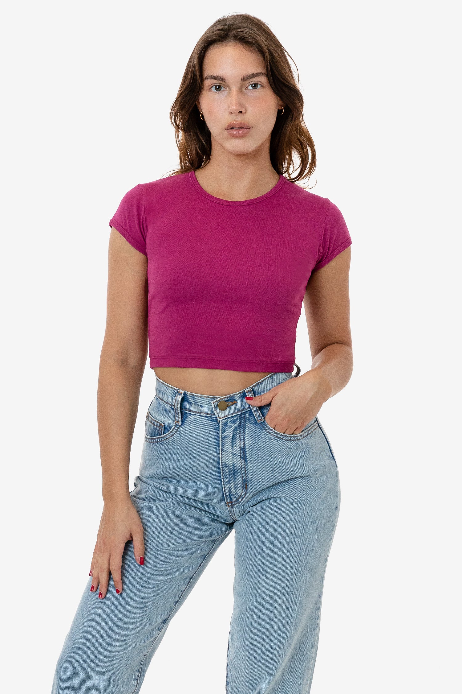 BABY RIB CAP SLEEVE CROP TOP 8