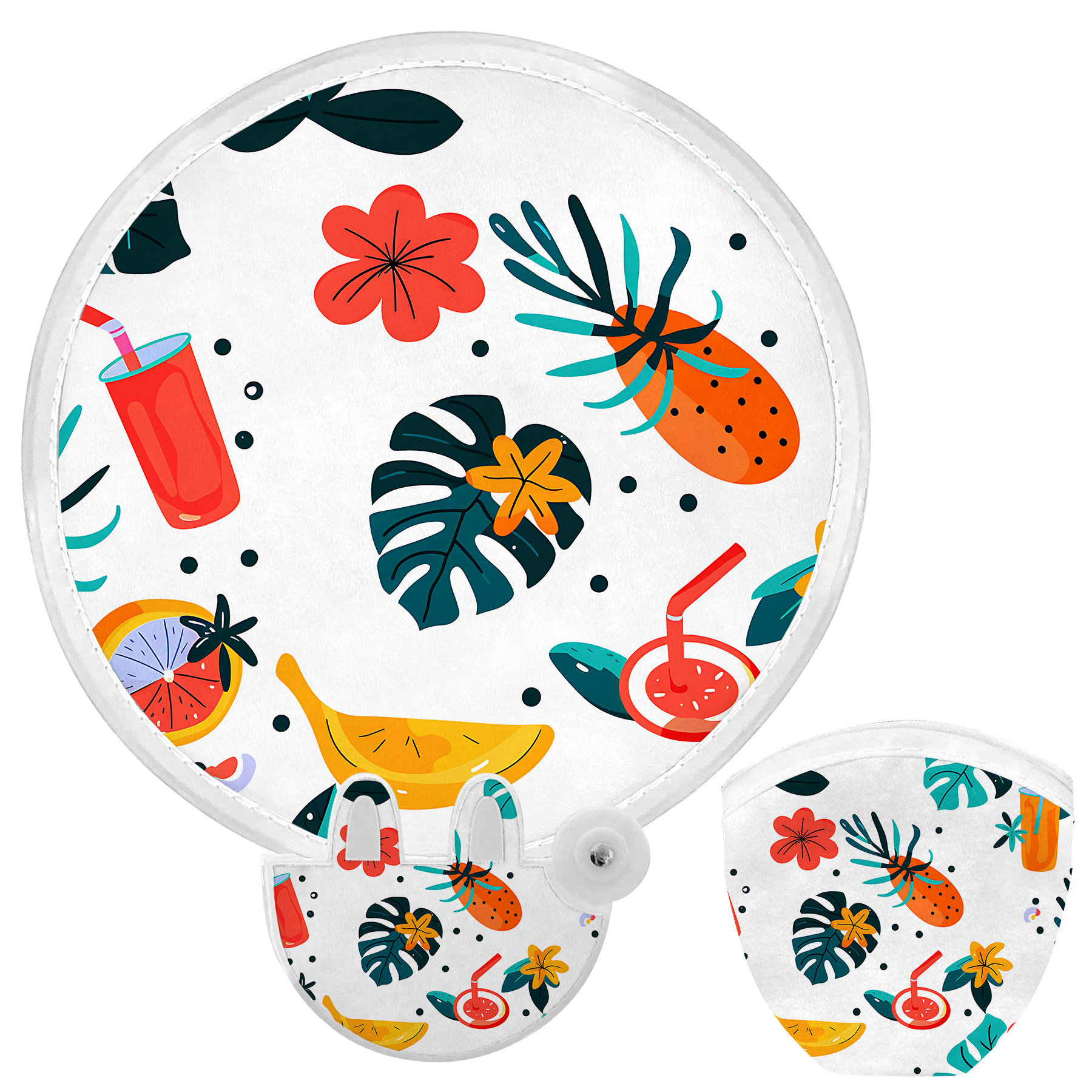 Polyester Folding Fan with Pouch 5