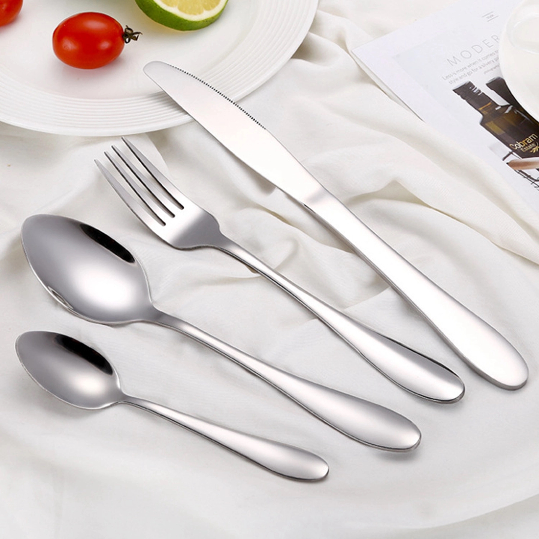4PCS Stainless Steel Upscale Dinnerware Set 5