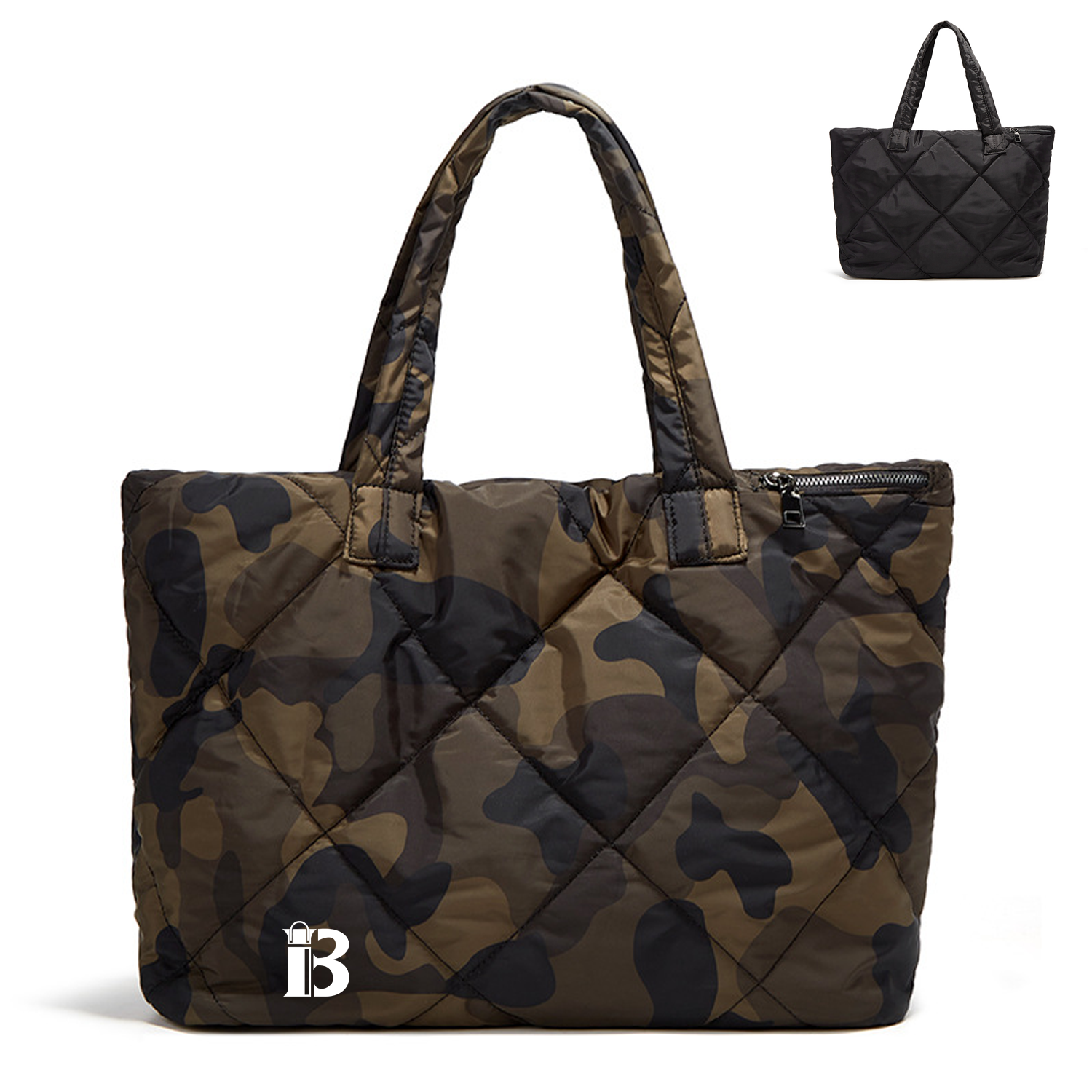 Women's Casual Large Capacity Camouflage Padded Tote Bag