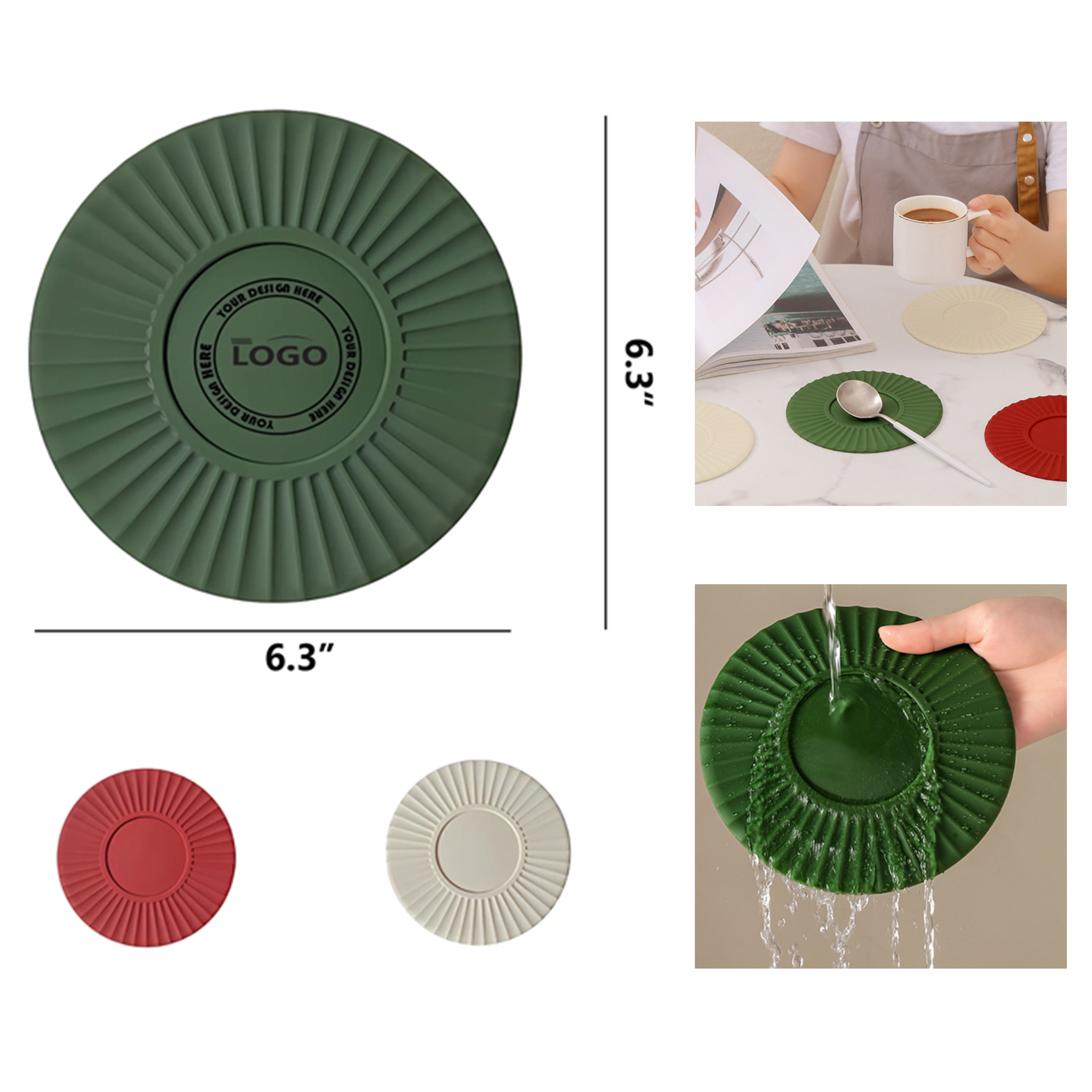 Versatile Food Grade Heat Resistant Silicone Non - Slip Coaster 2