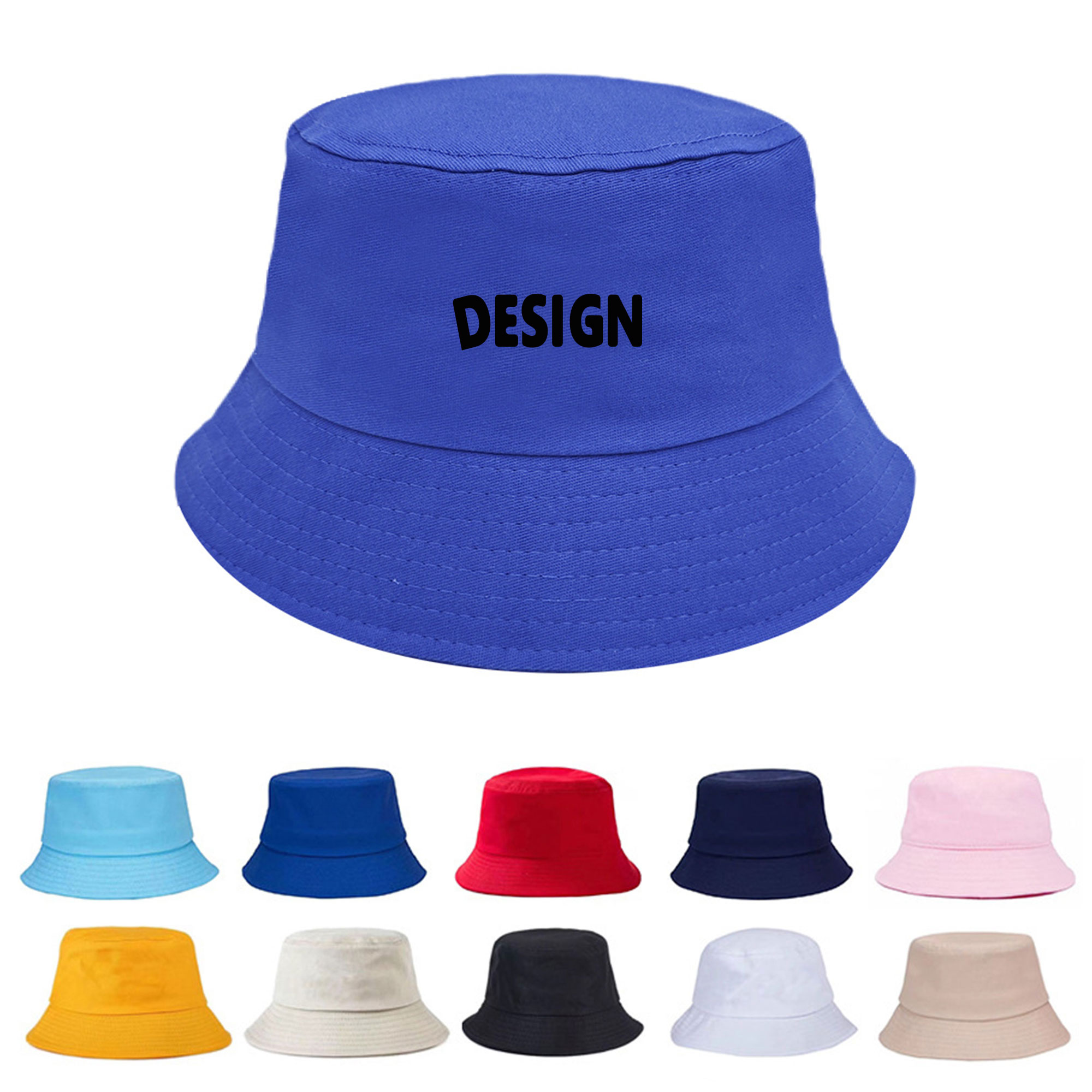 Solid Colors Unisex Cotton Bucket Hat 2