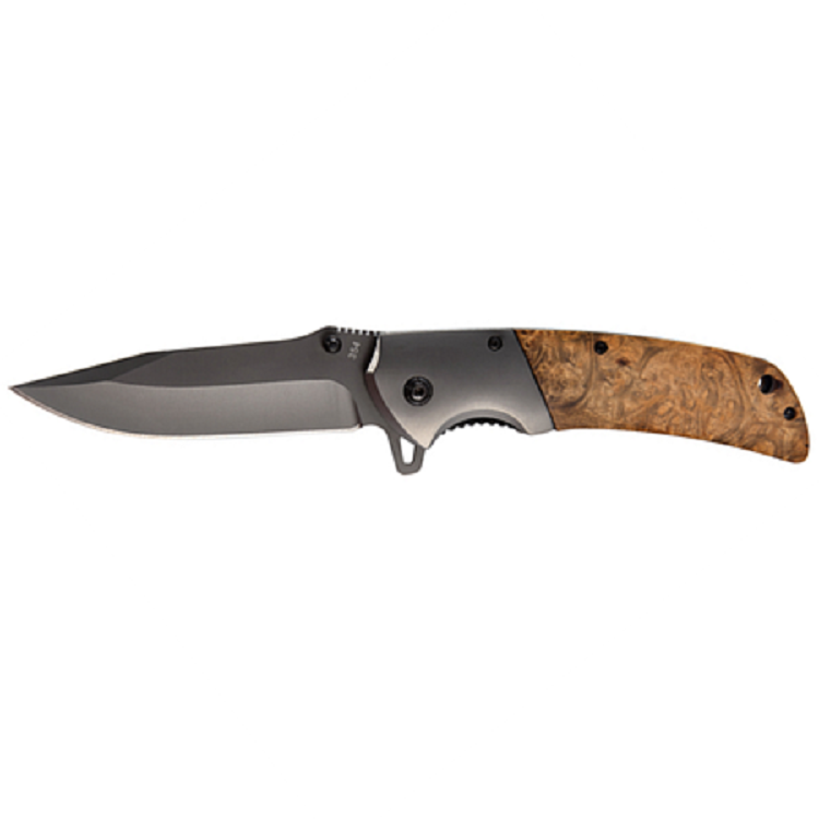 ApexBlade - Burlwood Folding Pocket Knife With Stainless Steel Blade Full Color Optional 14