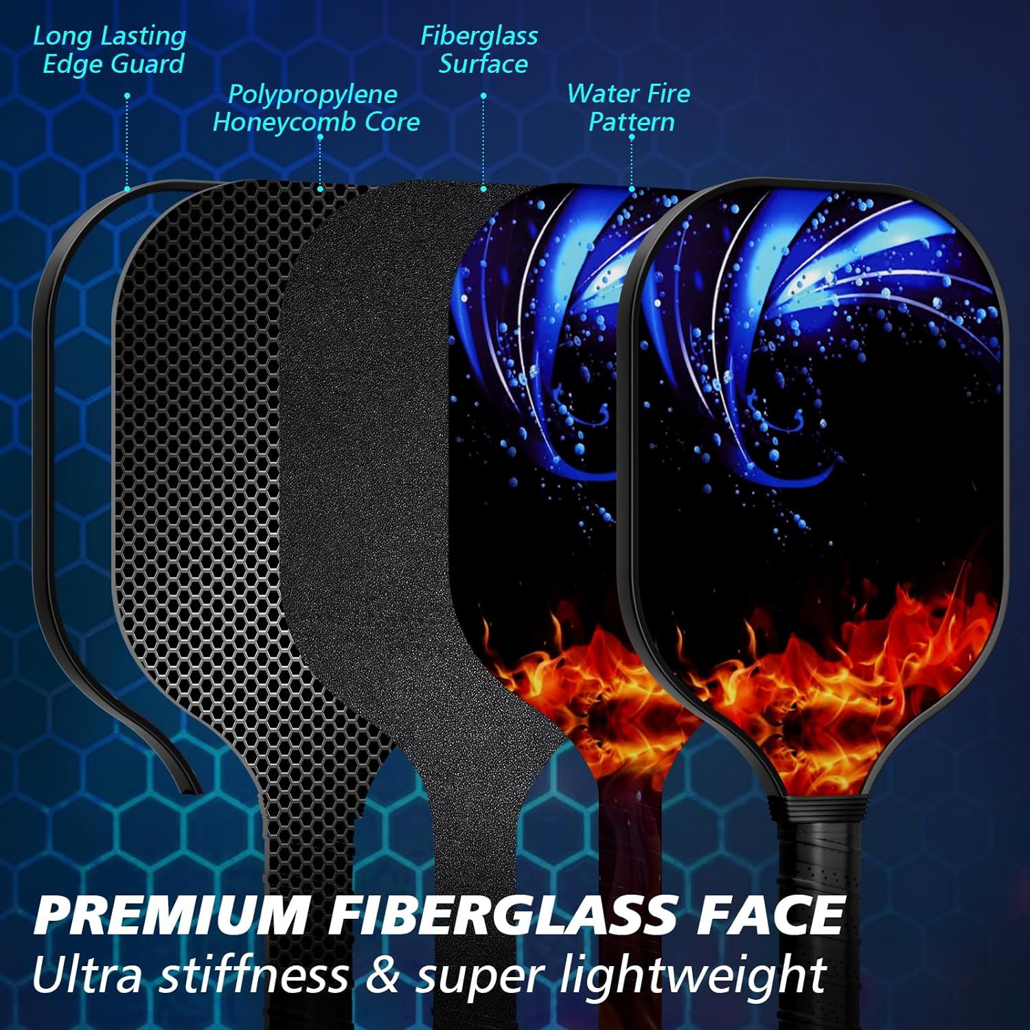 Carbon Fiber Pickleball Set for Kids w/ EVA Bag 2