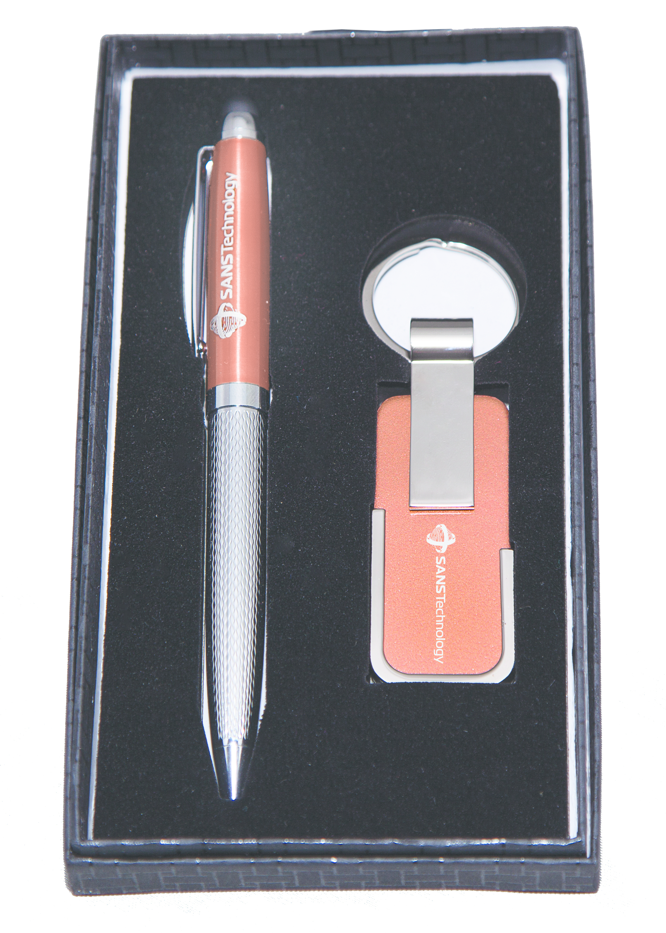 Twist-action Ballpoint Pen and Key Chain Gift Set 3