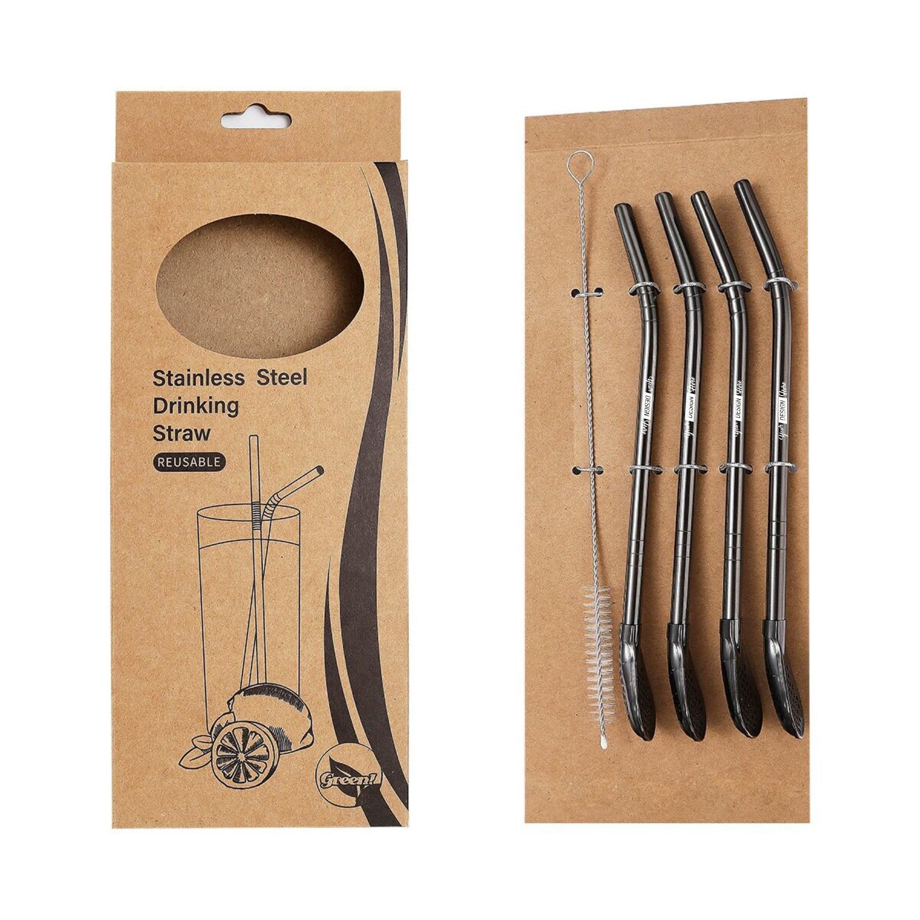 Stainless Steel Straw Filter Spoon Set 1