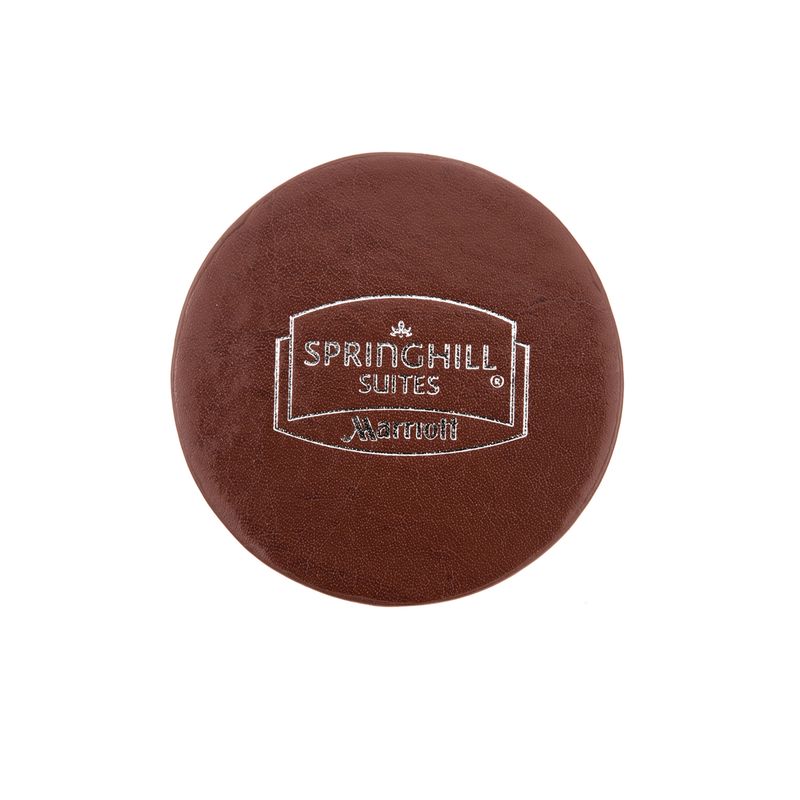 Atlantis Bonded Leather Round Coaster (Brown)