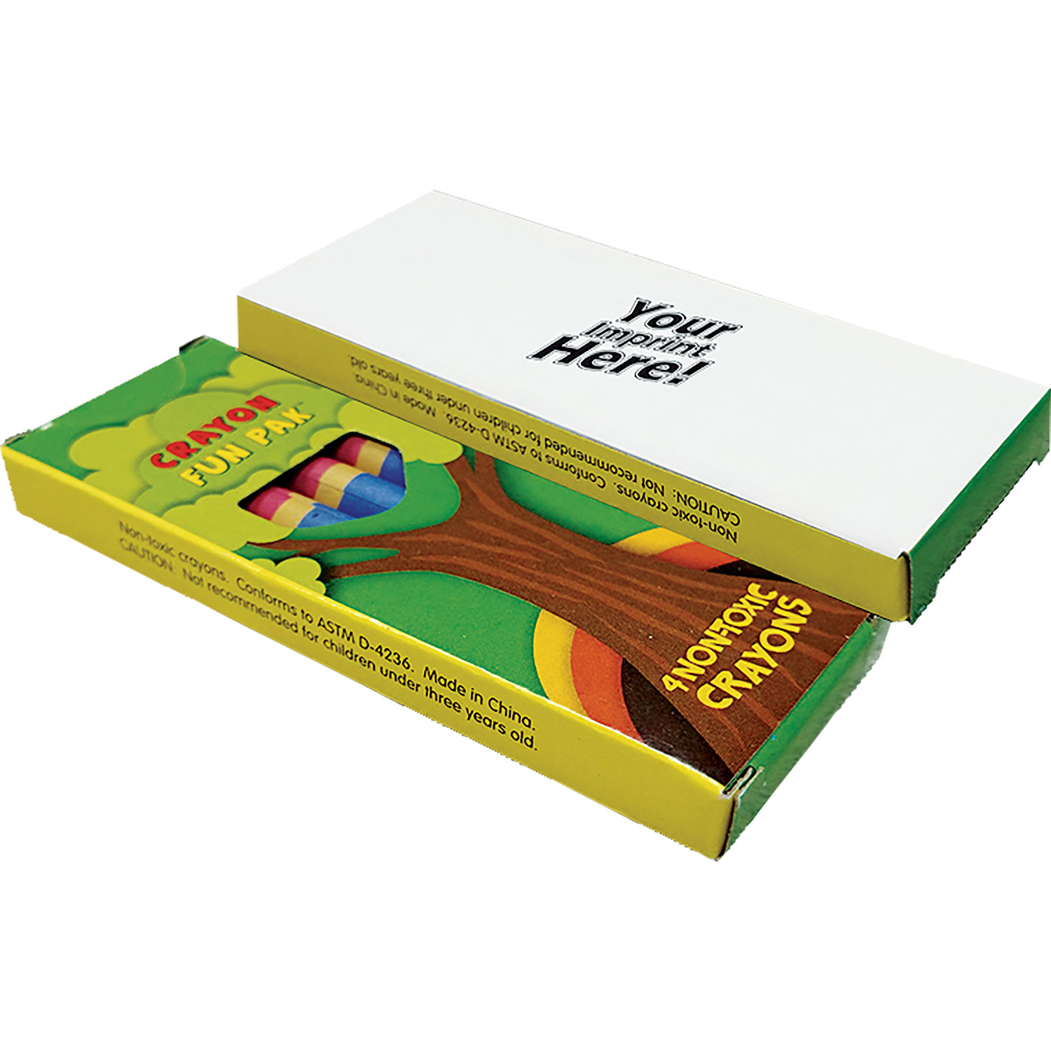 Combo Pack - CB1018 Coloring Book & 4-Pack of Crayons (Imprinted) in a Poly Bag 1