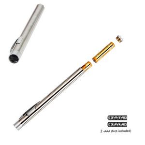 Stainless Steel LED Flashlight Pen Shaped Design With Metal Clip 12