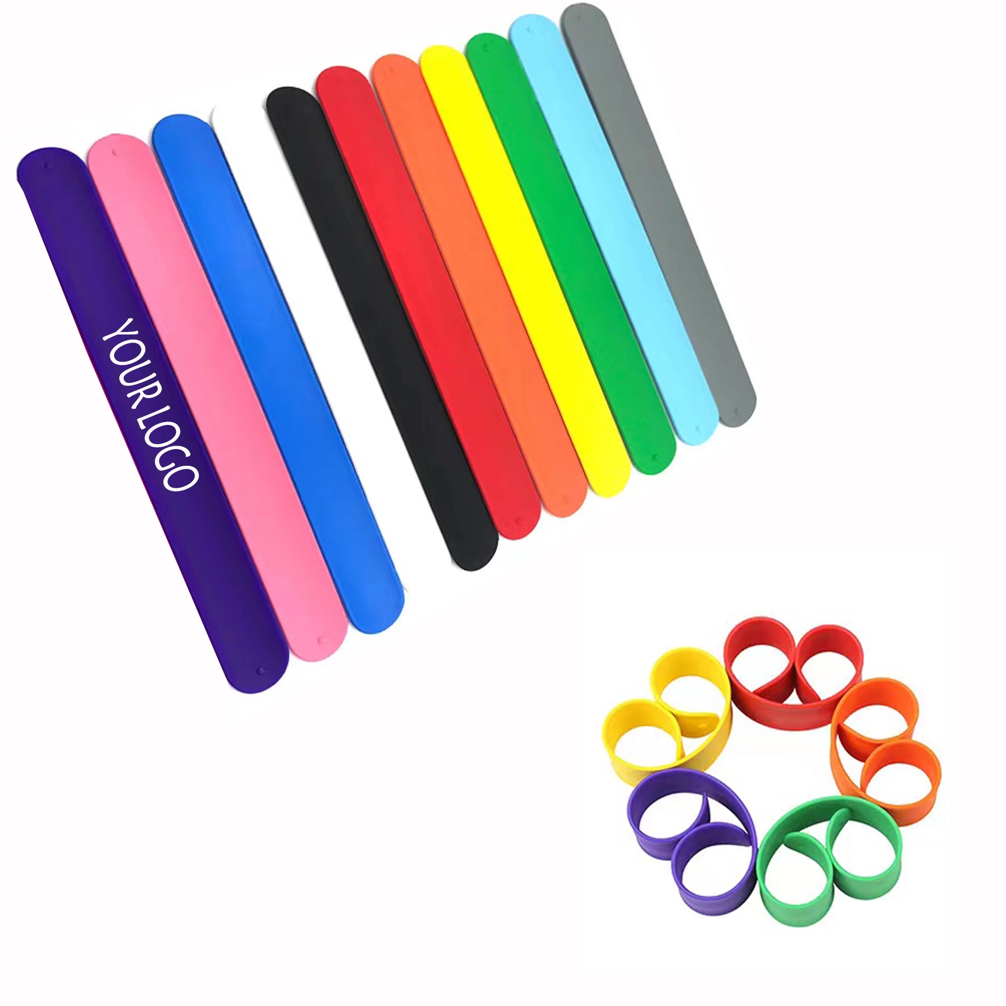Silicone Slap Wrap Wristband MOQ 100pcs 2