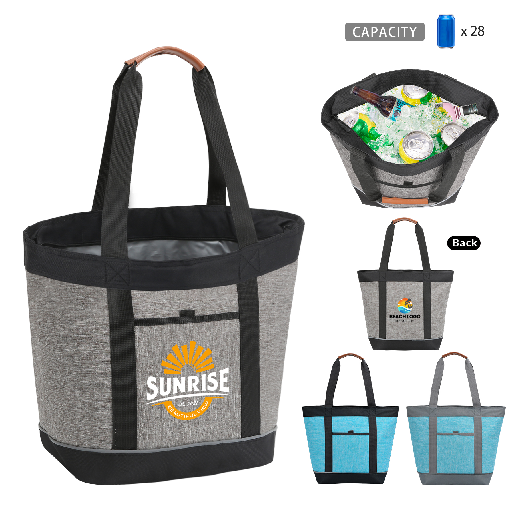 28 Can Insulated Soft Cooler Beach Tote 5