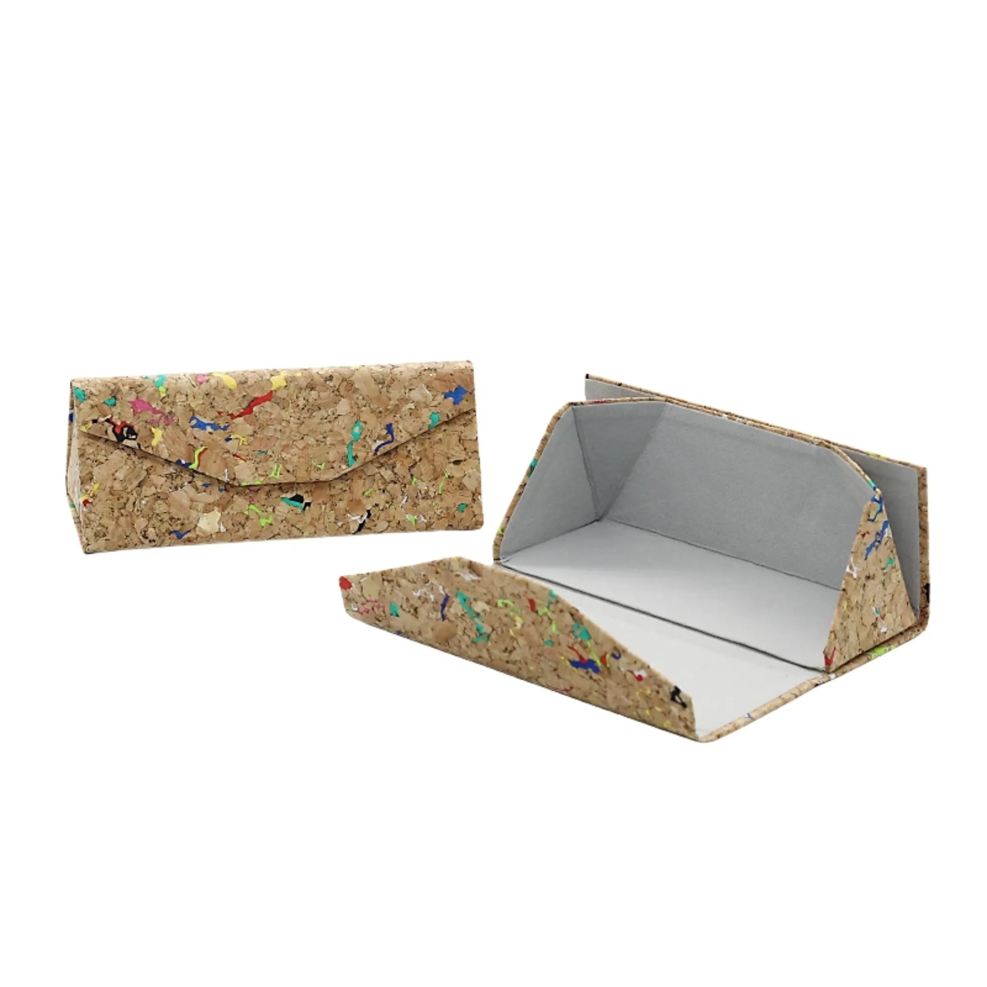Foldable Woodgrain Pattern Sunglass Case 4
