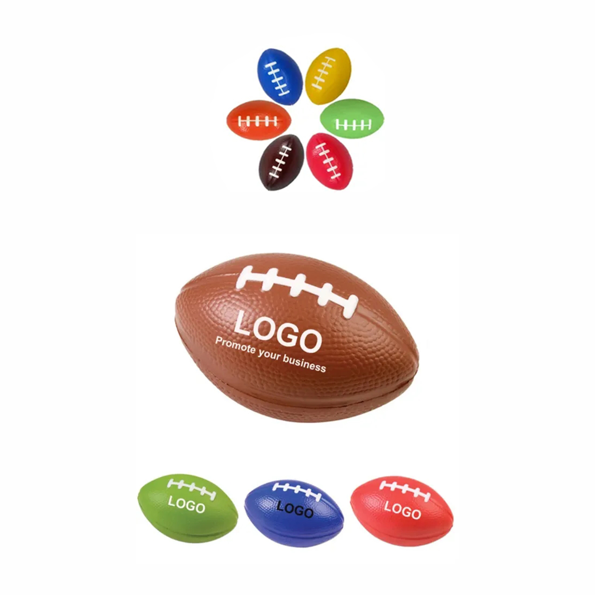 Pu Rugby Shape Stress Foam Sport Ball MOQ 10pcs 2