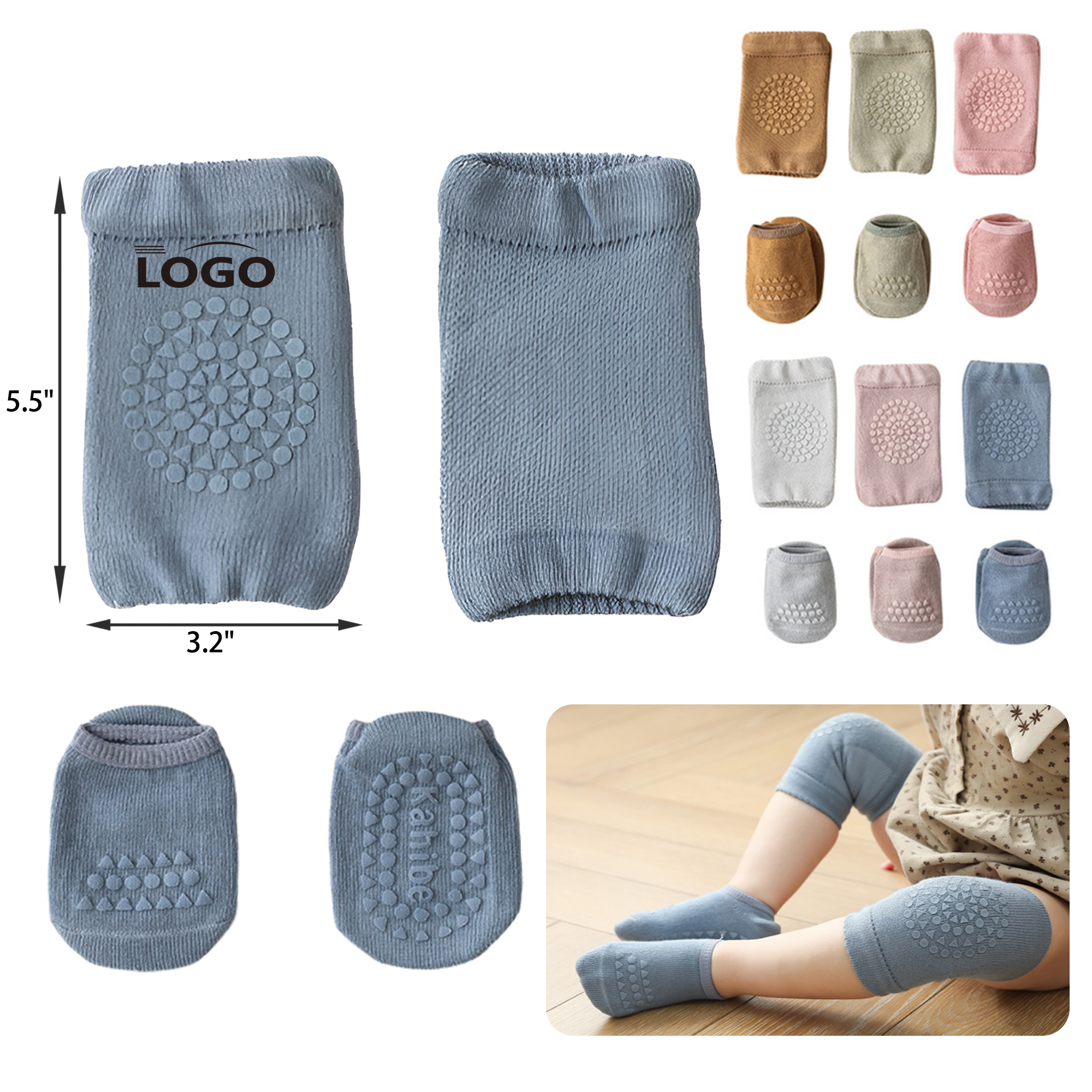 Comfortable Baby Crawling Non-Slip Knee Pads And Socks 4