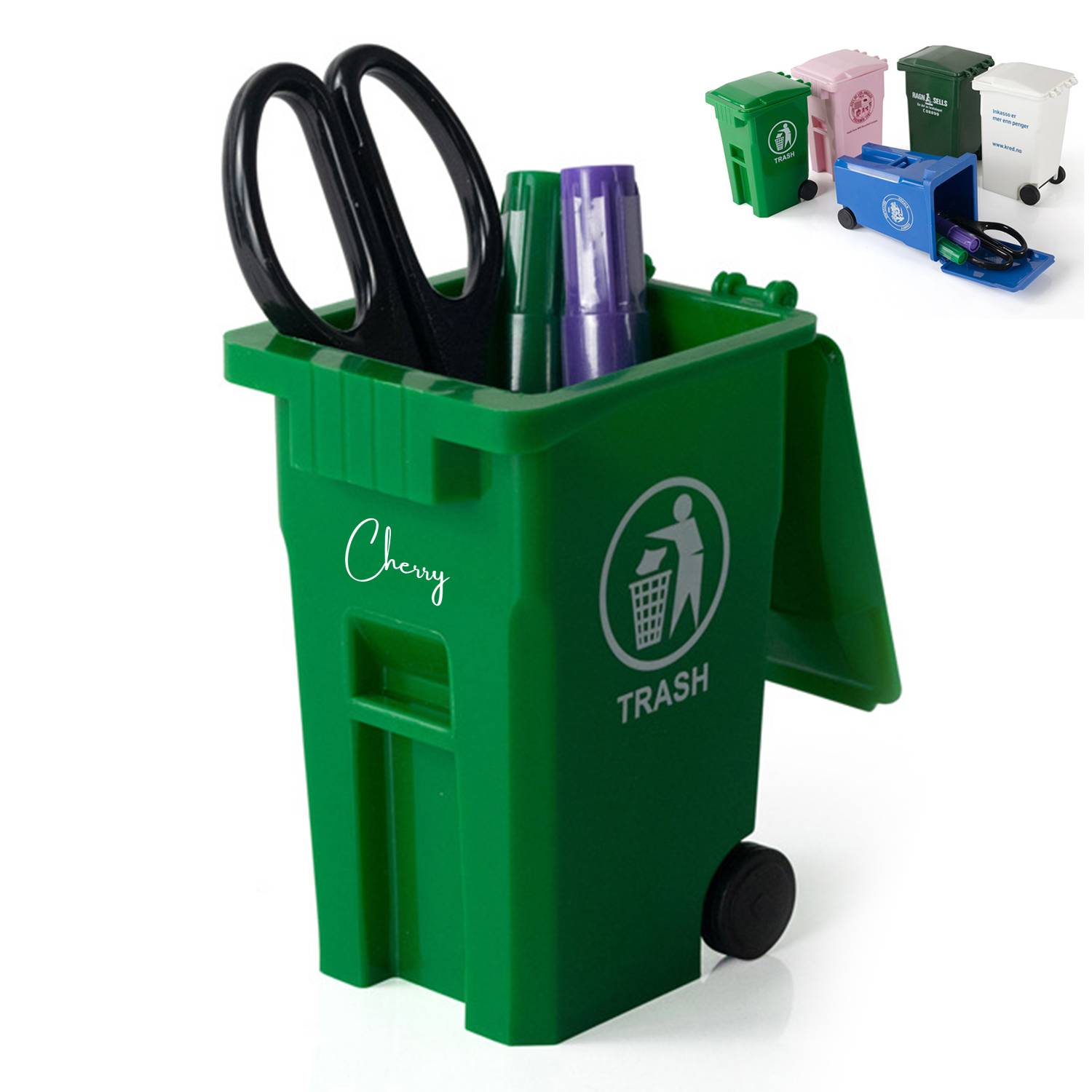 Plastic Mini Trash Can PP Pen Holder 2
