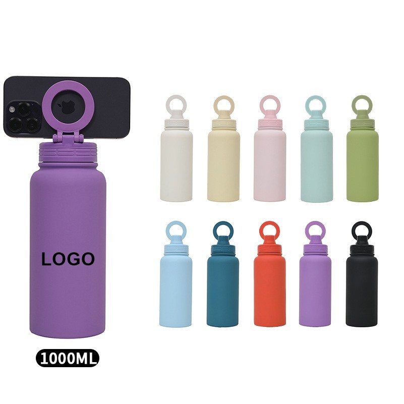 1000ML Insulated Water Bottle With Phone Holder For Travel & Sport & Gym 3