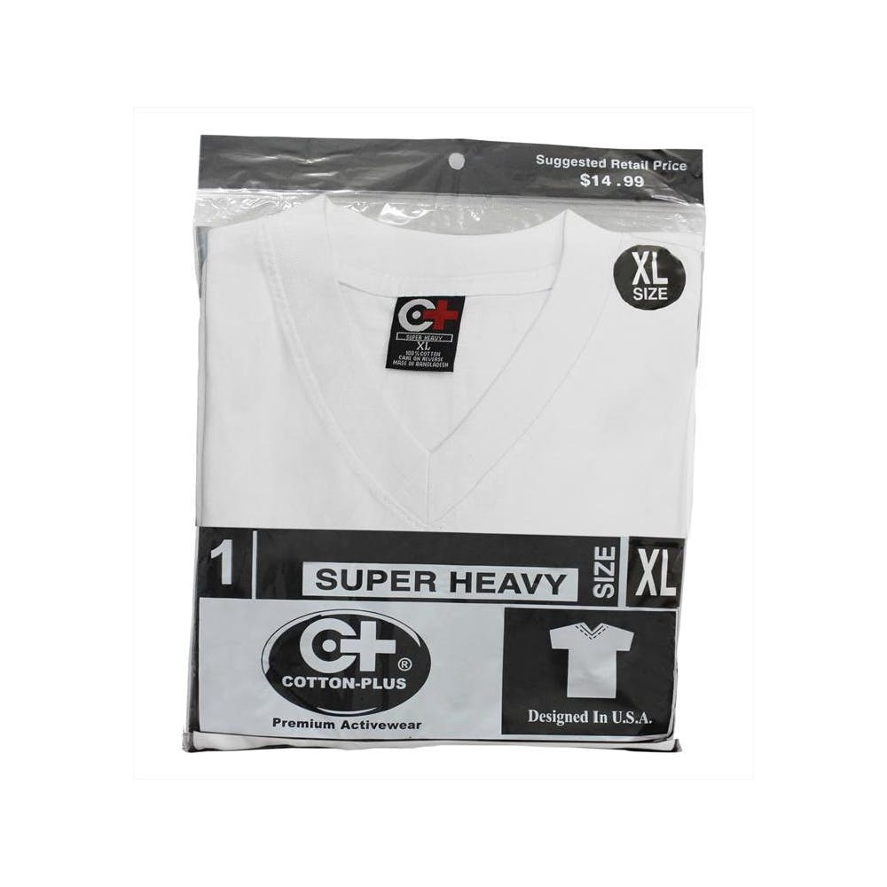 Adult V Neck T-Shirts White 3X 1