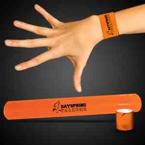 Orange 8 3/4" Slap Bracelet(1 Color Imprint)