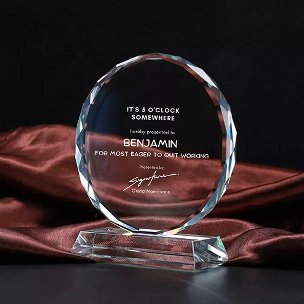 Round Edge Crystal Glass Awards 1