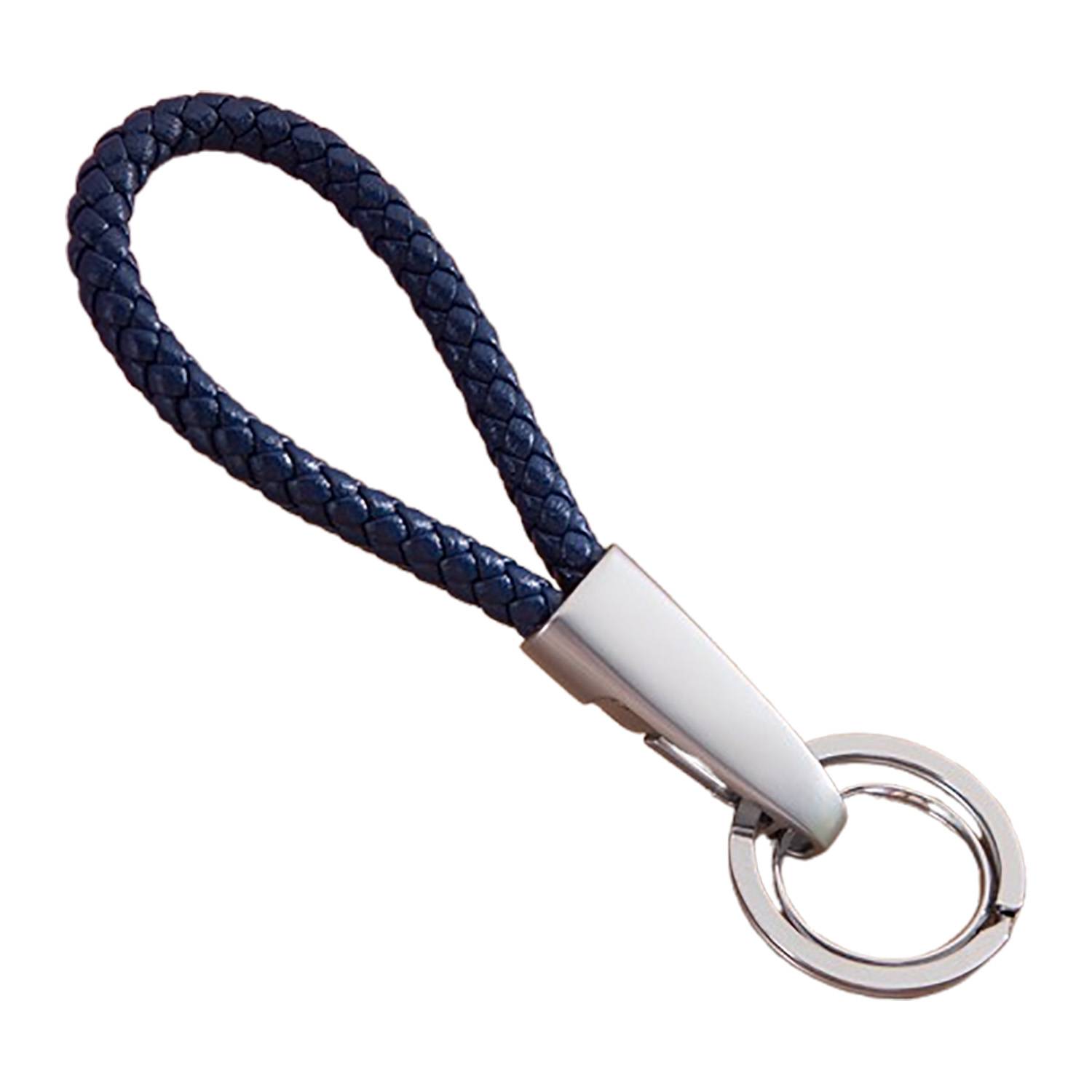 Handmade Braided Microfiber Leather Keychain 5
