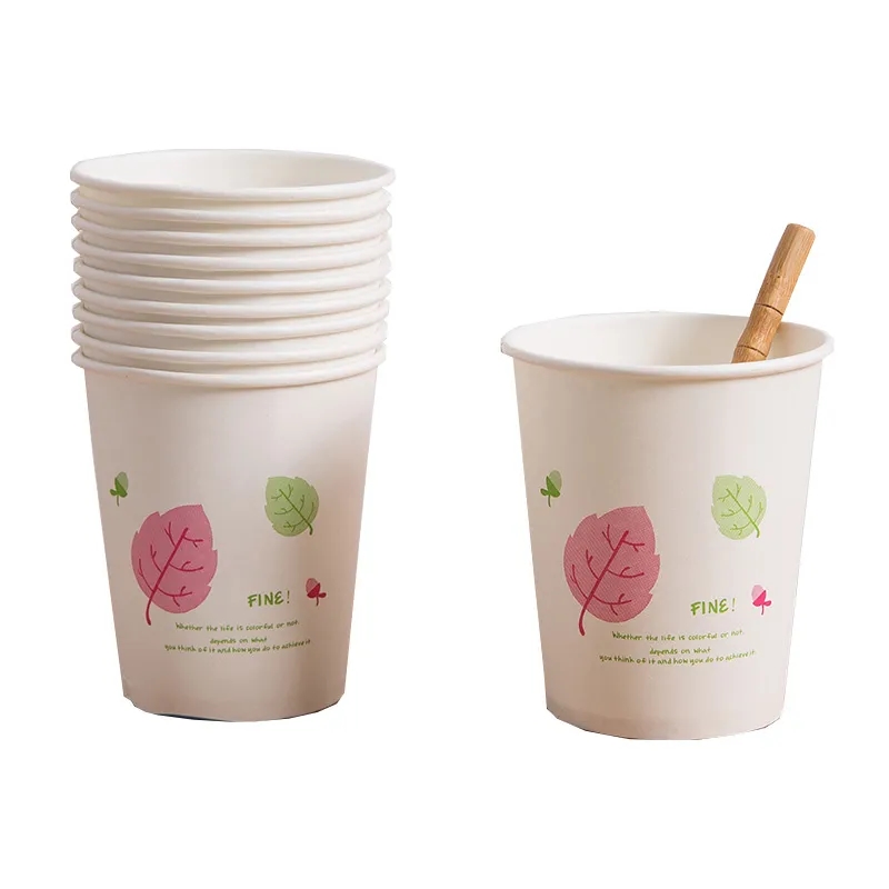 9oz Thickened Original Wood Pulp Disposable Paper Cup 1
