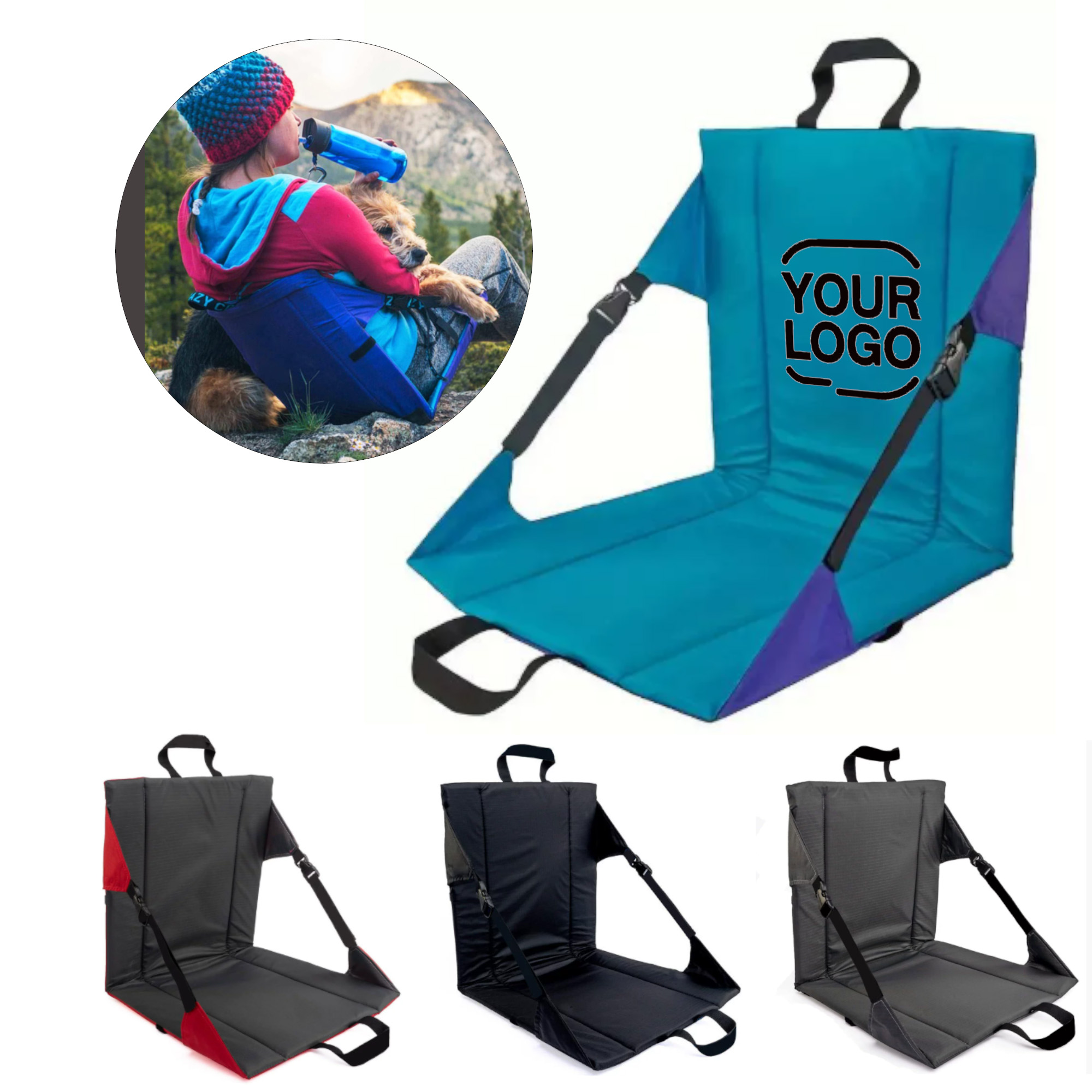Outdoor Seat Cushion Portable Folding Dirt Proof 6