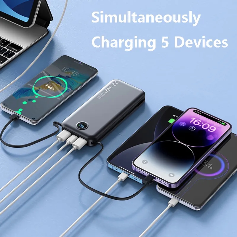 All in One 12000mAh Portable Charger with AC Wall Plug 4