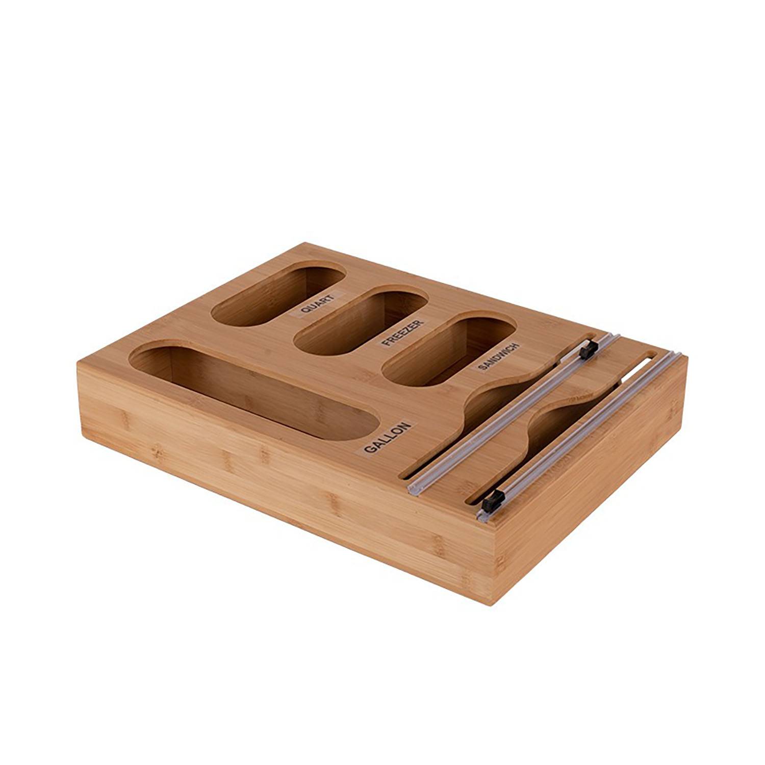 6-in-1 Bamboo Storage Bag Organizer w/ Foil Dispenser 5