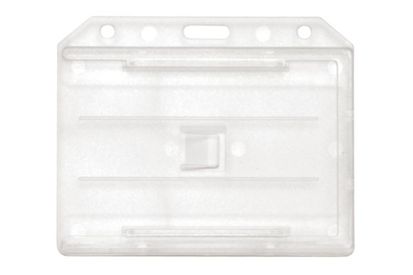 3.65" W x 2.94" H - Horizontal Rigid Two Card Holder (Blank) 4