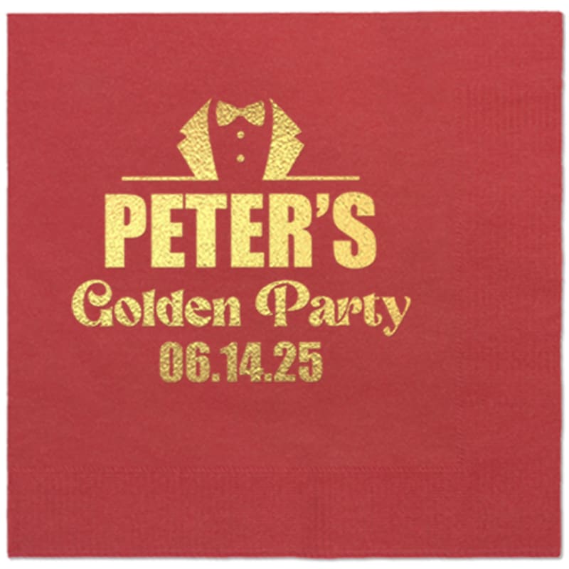 Foil Stamped Square Dinner Napkins 1
