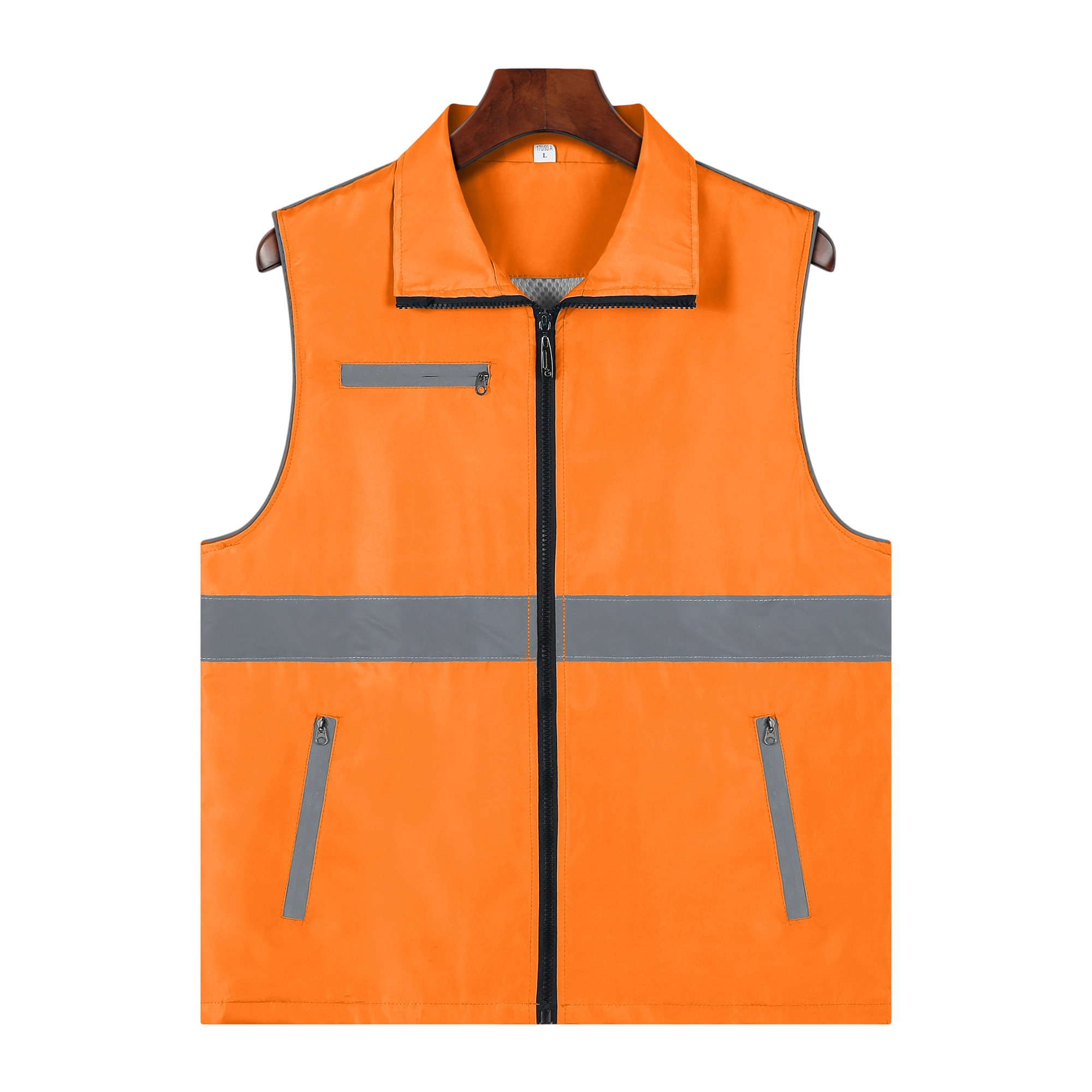 High Visibility Polyester Safety Vest With Reflective Strip 28.4" x 24.4" x 0.2" 11