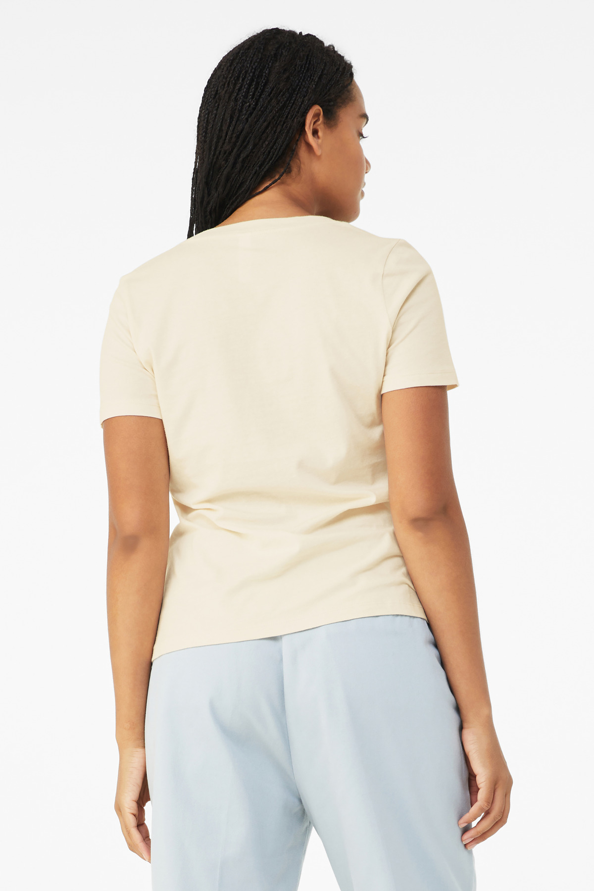 BELLA+CANVAS Women's Relaxed Jersey Short Sleeve V-Neck Tee. BC6405 19