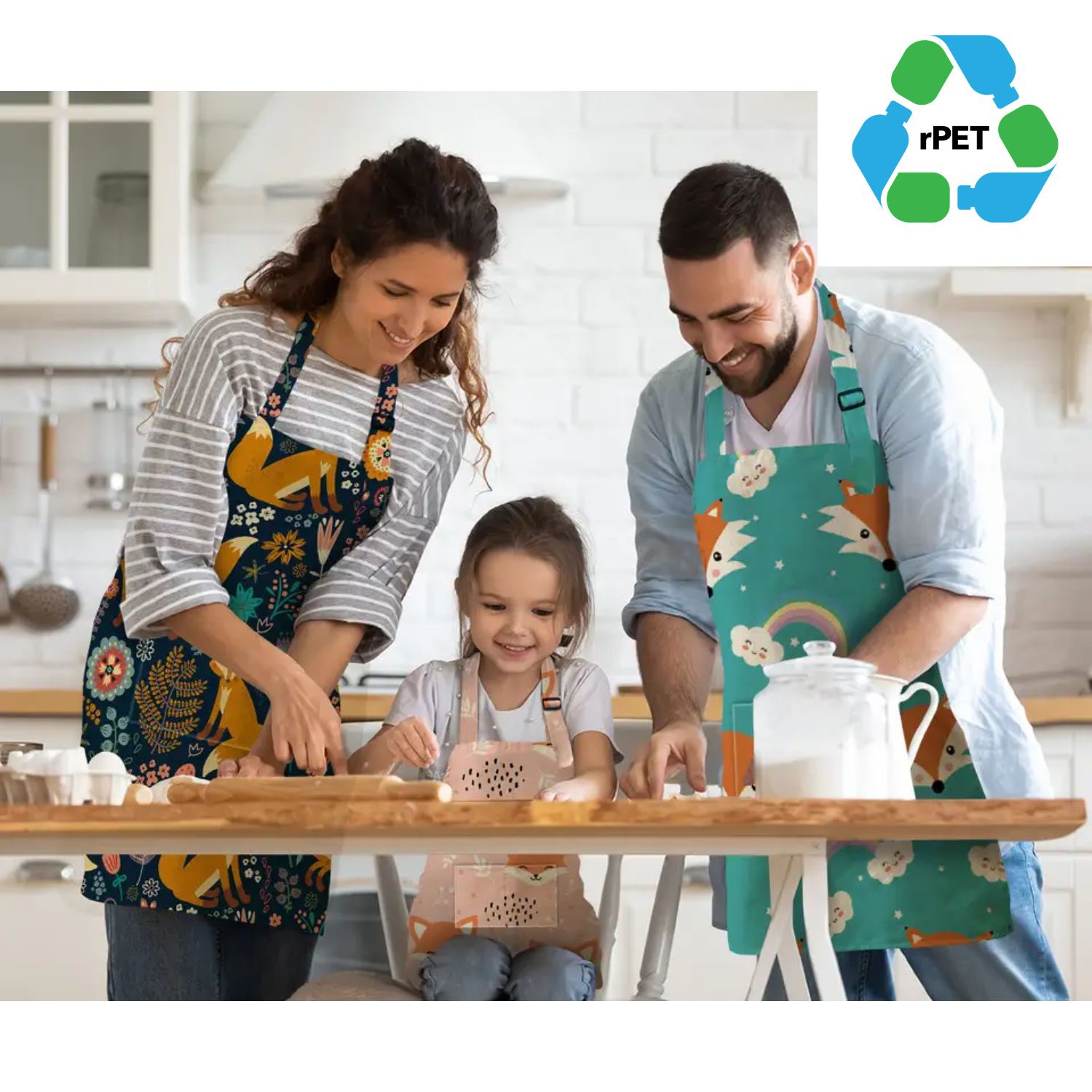 22" x 32" rPET Recycled 100% Polyester Sublimation Aprons W/ Two Front Pocket 2