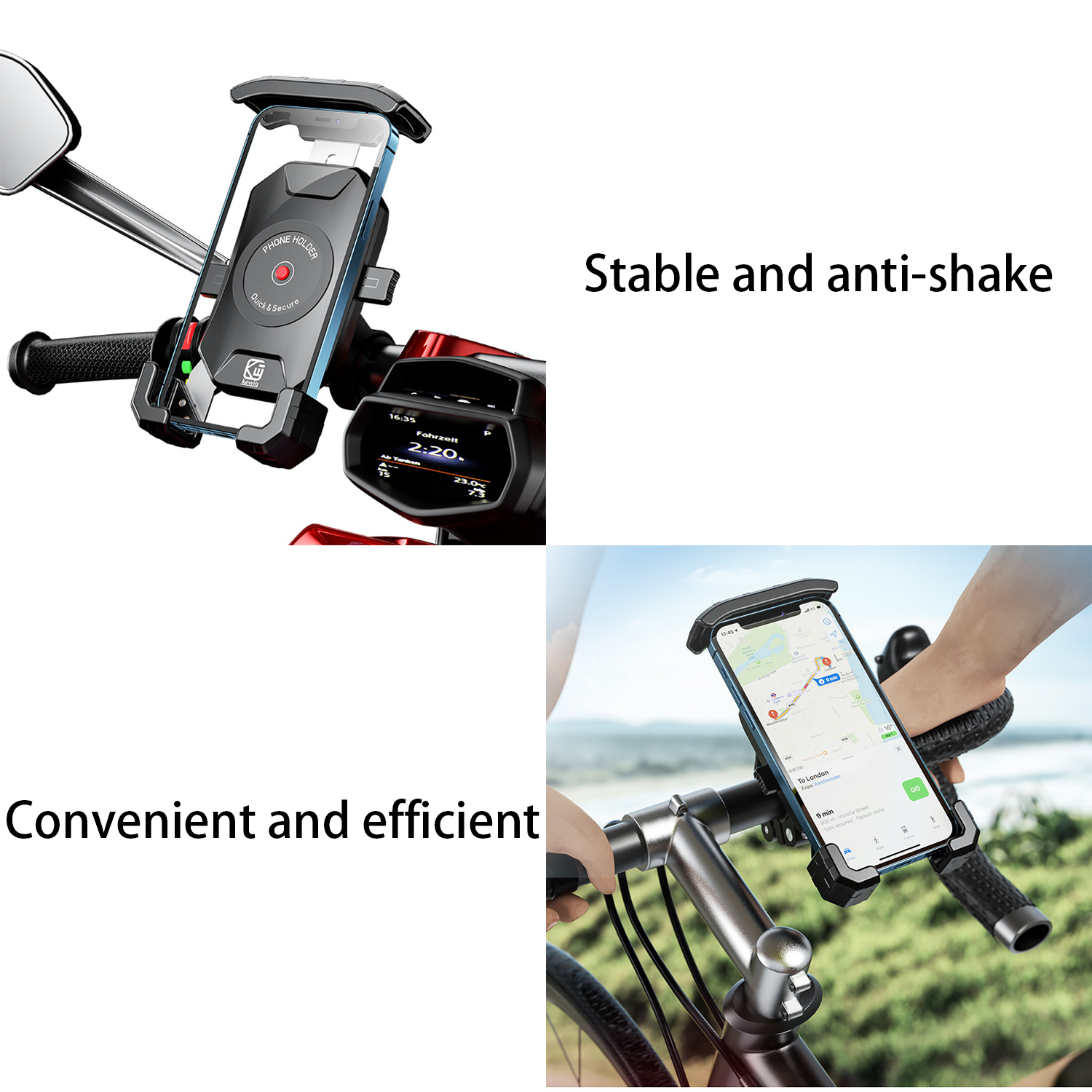 Steady Anti-Shake Motorcycle Phone Holder 7