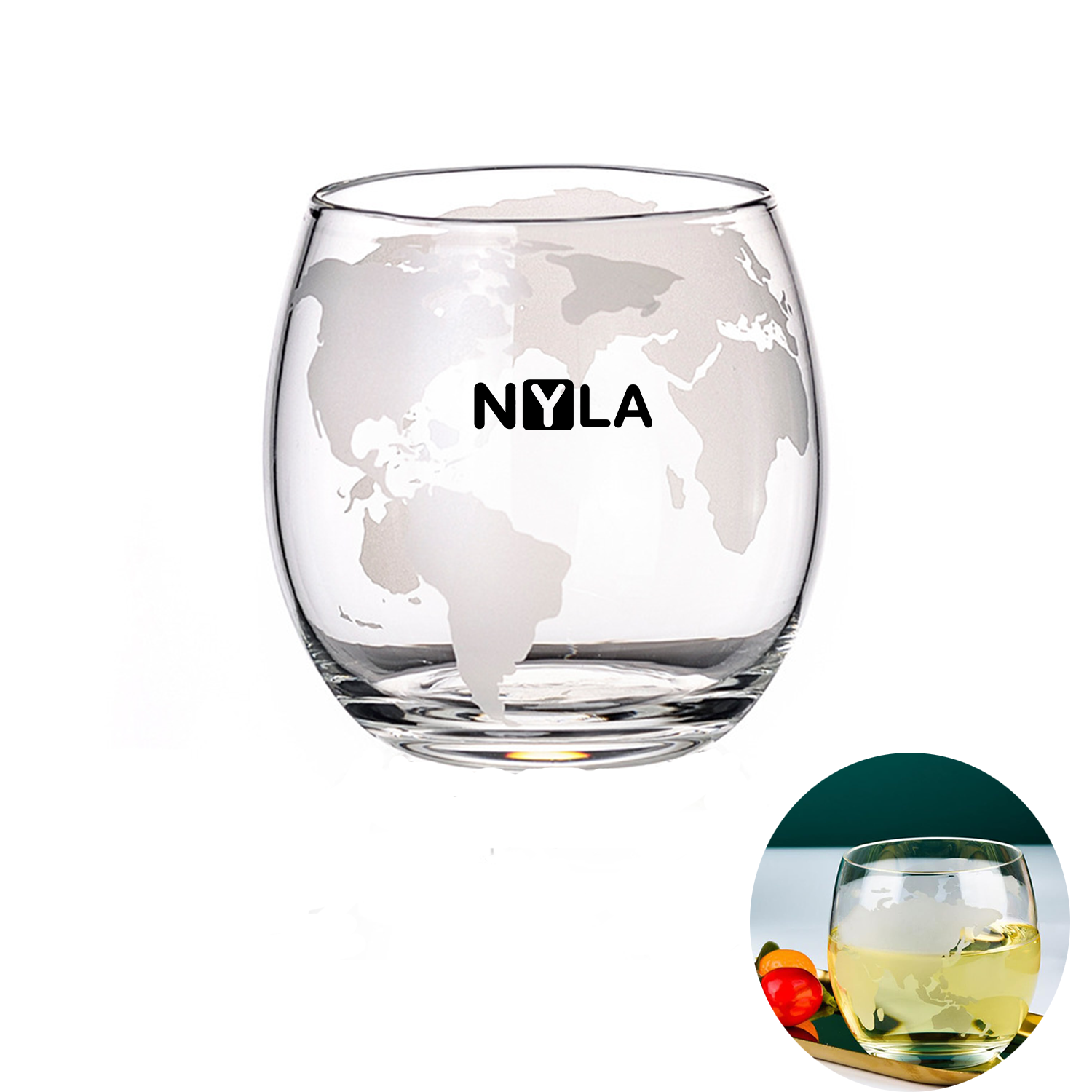 Earth Pattern Transparent Wine Glass 3