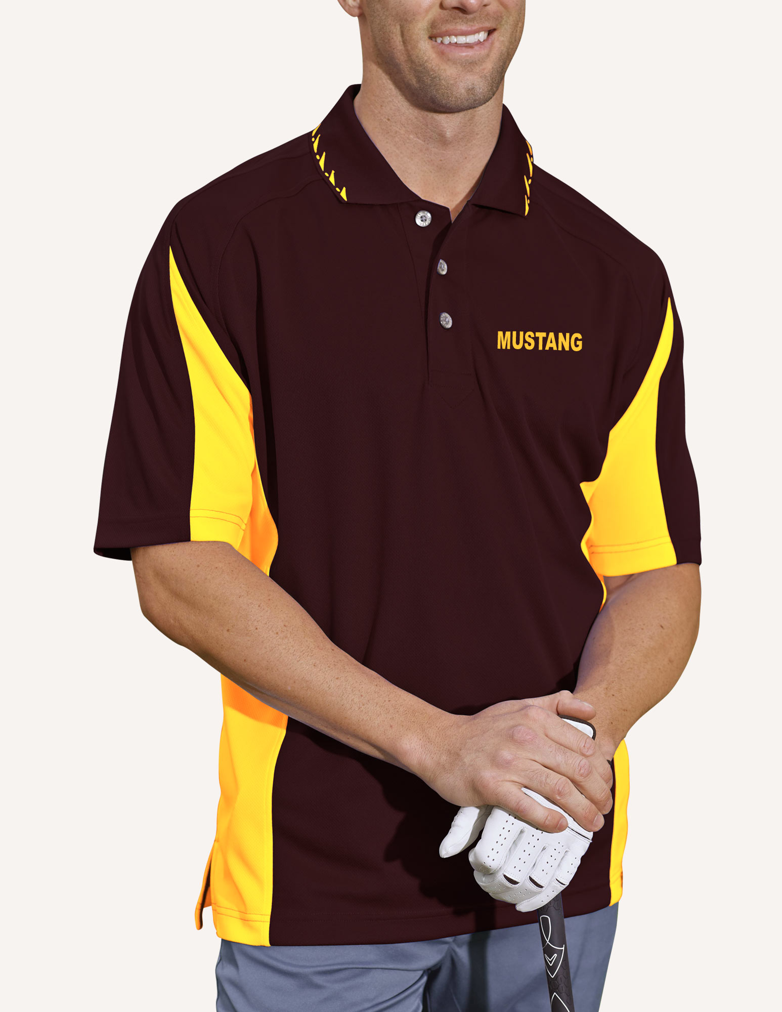Men's Mustang Birds Eye Polo Shirt 4