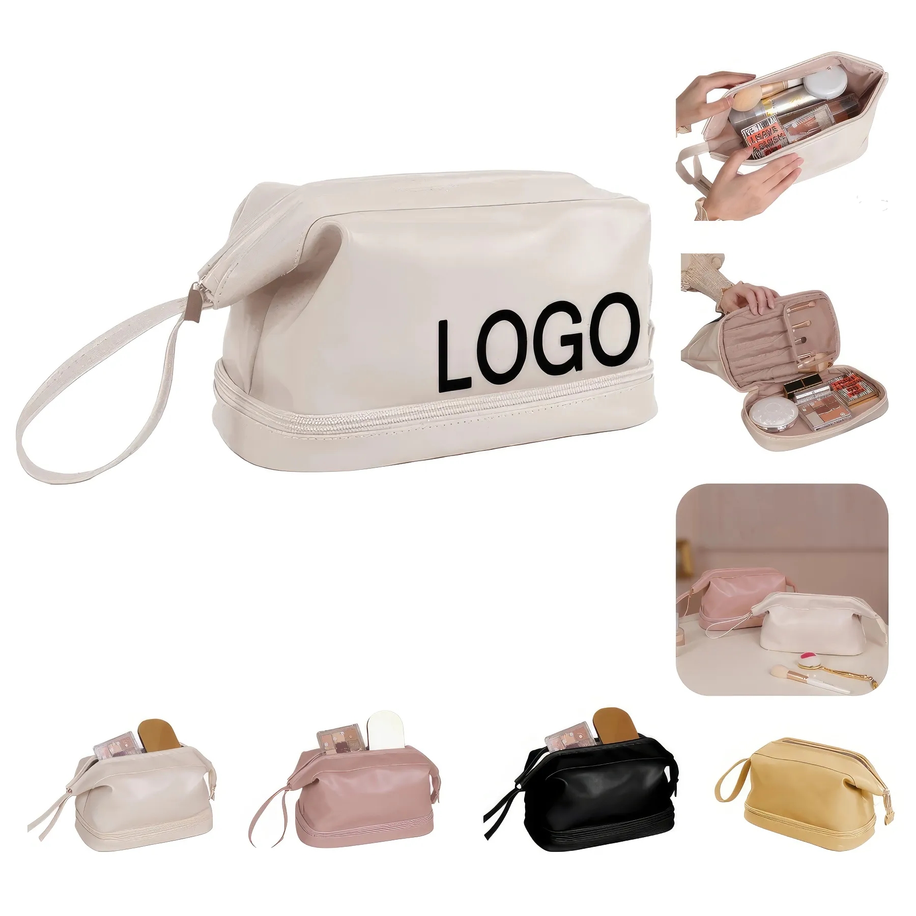 Custom Travel Makeup Organizer Pouch & Cosmetic Toiletry Bag 1