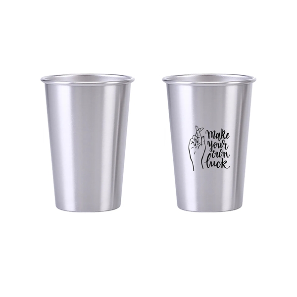 Single Wall Stainless Steel Pint Cup 16oz 2
