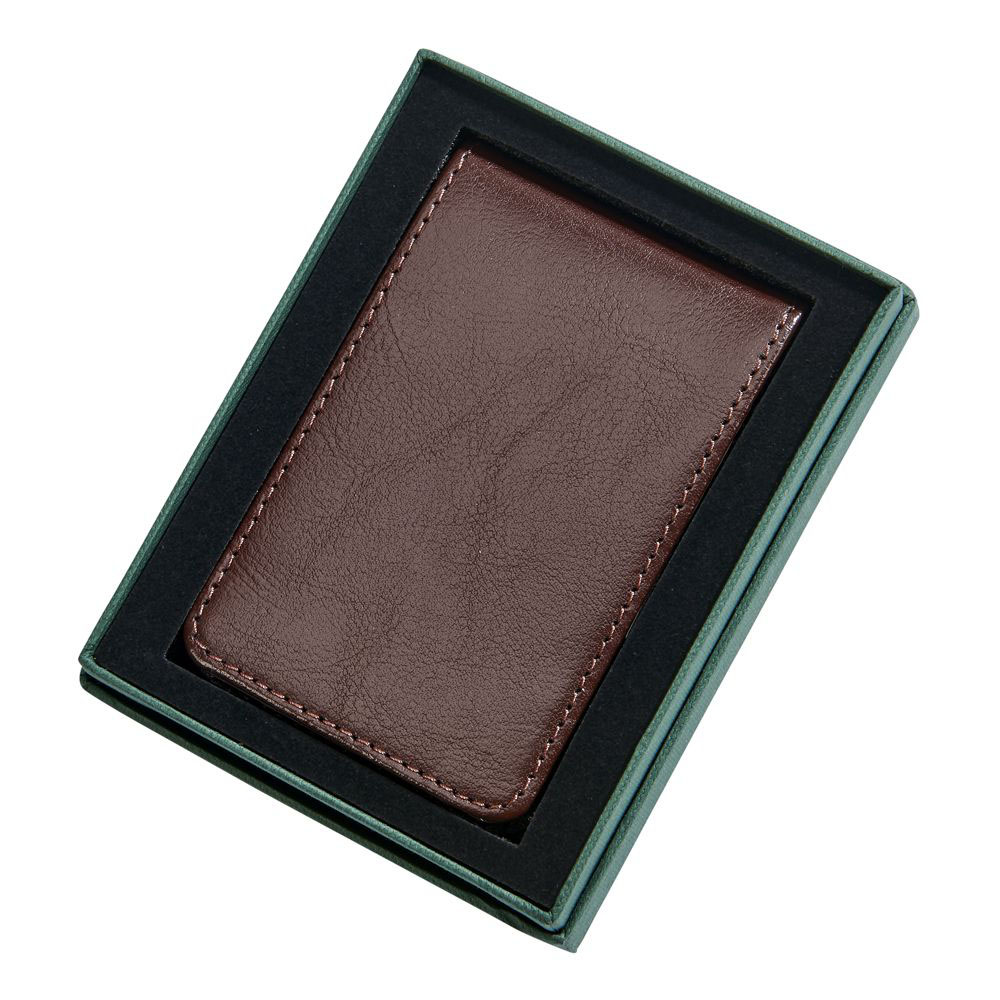 Brown leather money clip and wallet 5