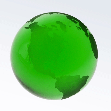 Green Optic Crystal Globe Paperweight 1