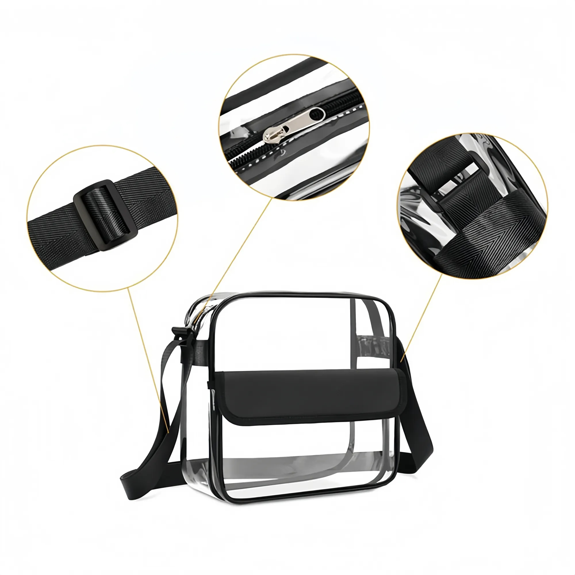 PVC Large Clear Crossbody Bag with Adjustable Strap 3