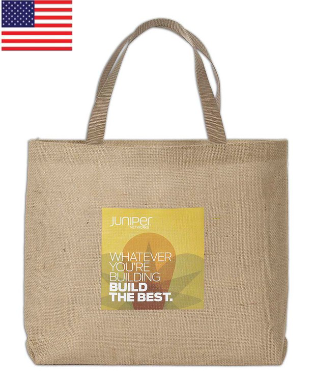 Alpine Laminated Jute/Burlap Tote Bag 18x3x13.5" 4