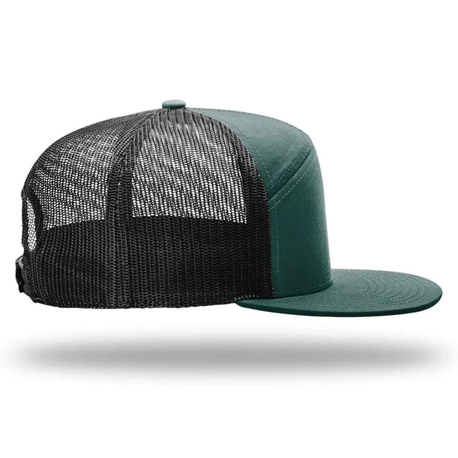 Premium 7-Panel Mesh Back Cap Flat Bill Trucker Hat with Snapback Closure 3
