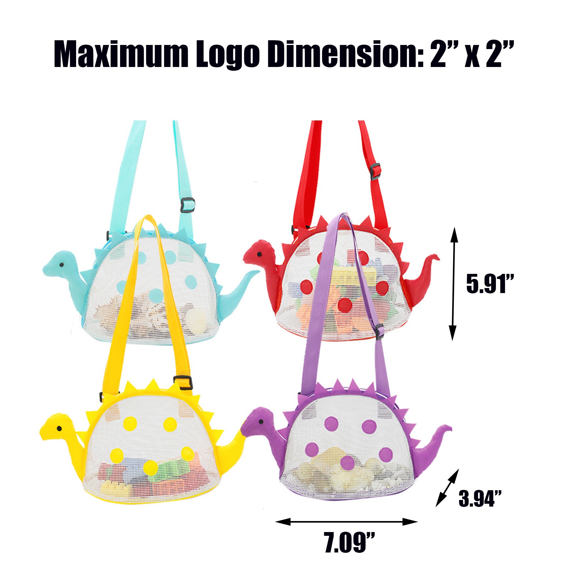 Dinosaur Mesh Beach Bag, custom tote bag with logo imprint 2