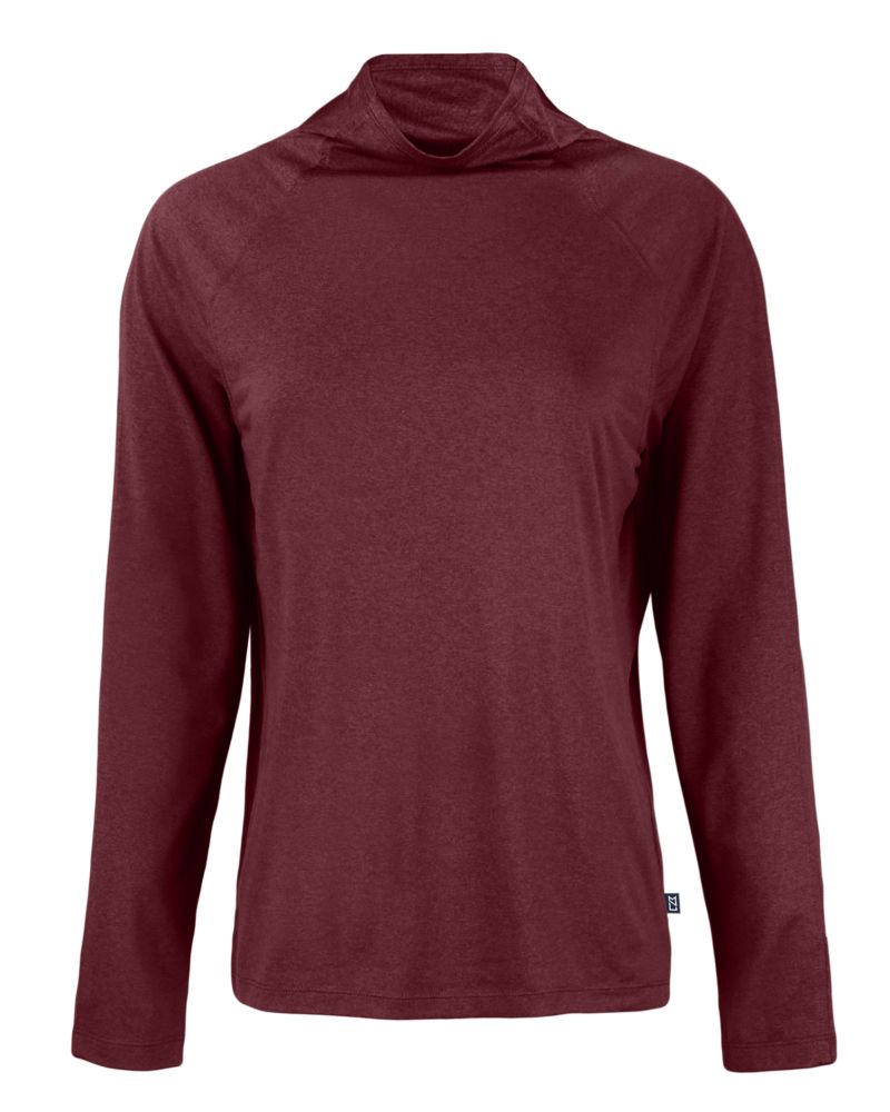 Cutter & Buck Coastline Recycled Double Peached Womens Funnel Neck Pullover 53
