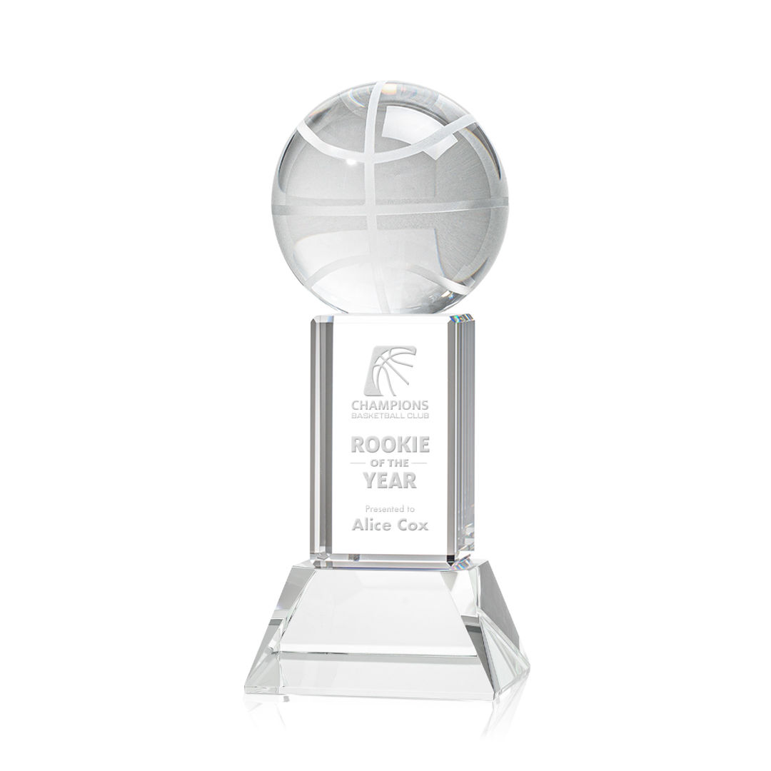Basketball Award on Stowe Base - Clear 10